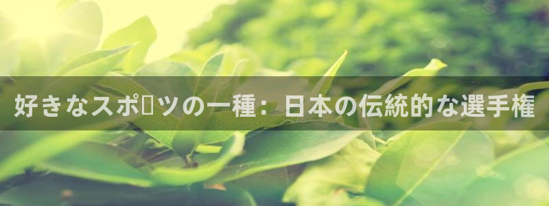 意昂2体育官网：好きなスポーツの一種：日本の伝統的な選手権
