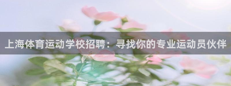 意昂2代理：上海体育运动学校招聘：寻找你的专业运动员伙伴